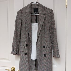 XS Dynamite Plaid Longline Blazer